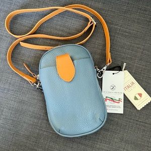 NWT DIVINA FIRENZE PHONE SMALL CROSSBODY BAG PURSE ITALIAN LEATHER